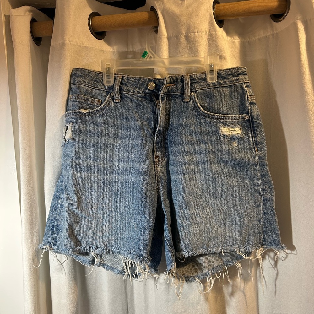 Mavi Light Blue Distressed Jean Shorts